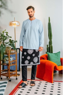 TUSCA MEN | Leon Long Sleeves Classic Kurta in Sky Blue